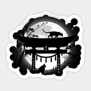 Full Moon Japanese Torii Sticker